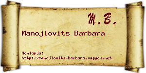 Manojlovits Barbara névjegykártya